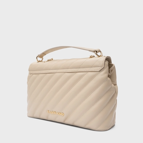 Bolsa Tiracolo Liza Média Couro Off White Lait