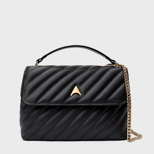 Bolsa Tiracolo Liza Média Couro Preto