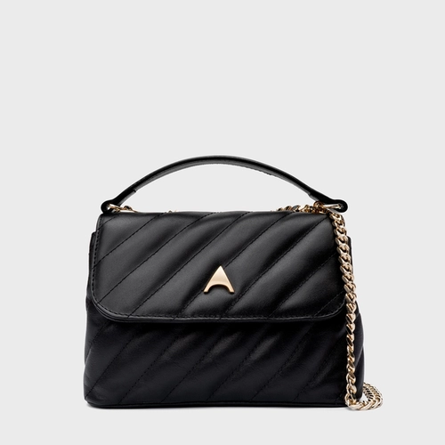 Bolsa Tiracolo Liza Pequena Couro Preto