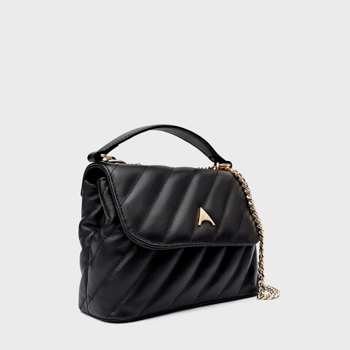 Bolsa Tiracolo Liza Pequena Couro Preto