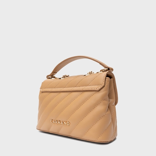 Bolsa Tiracolo Liza Pequena Couro Bege Croissant