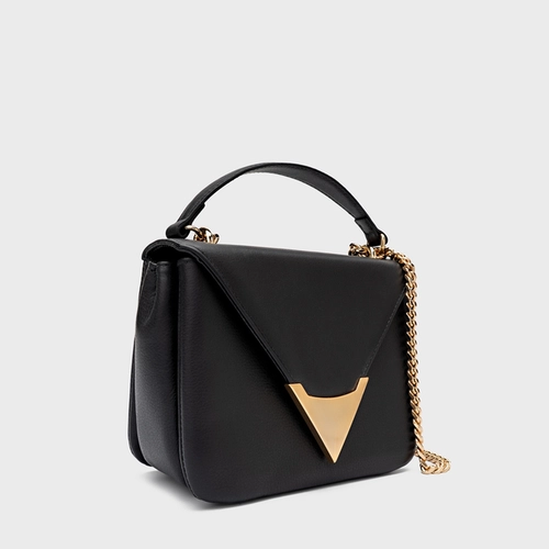 Bolsa Tiracolo Aria Pequena Couro Preto