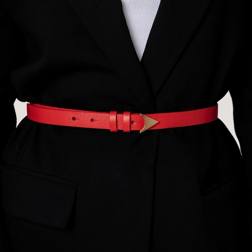 Cinto Aria Fino Couro Vermelho Carrano