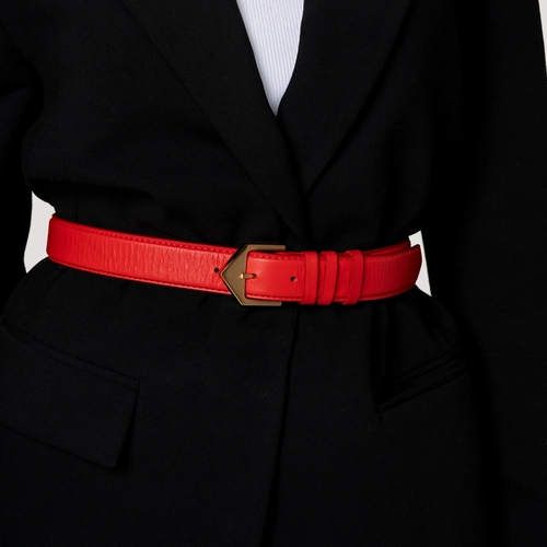 Cinto Martina Grosso Couro Vermelho Carrano