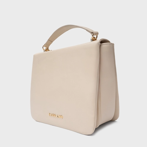 Bolsa Tiracolo Aria Média Couro Off White Lait
