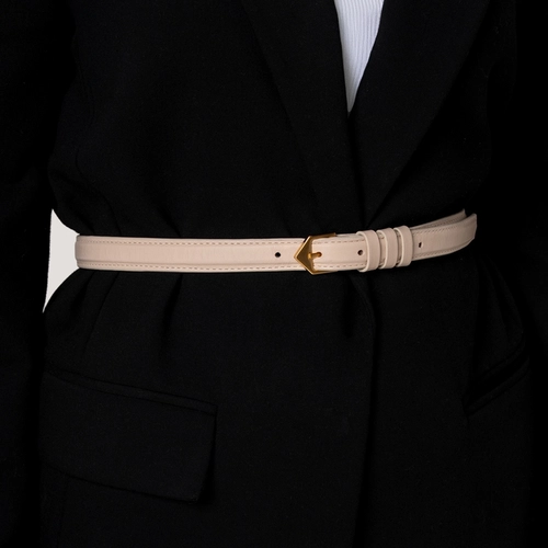 Cinto Martina Fino Couro Off White Lait