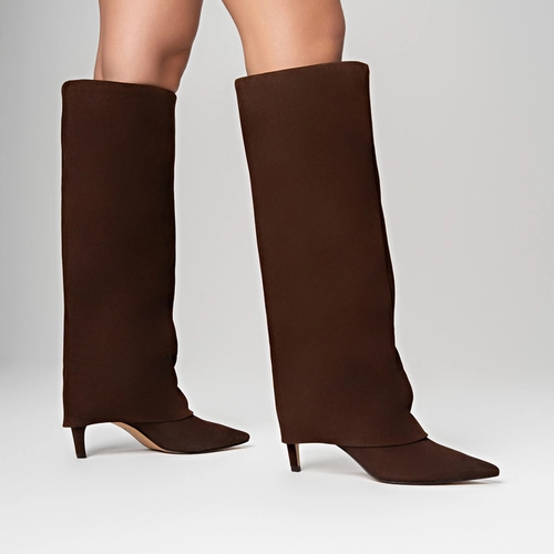 Bota Capa Classic Cano Longo Couro Nobuck Marrom Dark Brown