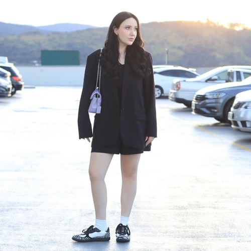 Tênis Textures Couro Pelo Animal Print Branco e Preto