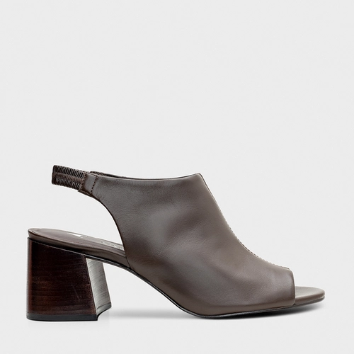 Sandal Boot Clássic Salto Bloco Marrom Dark Brown