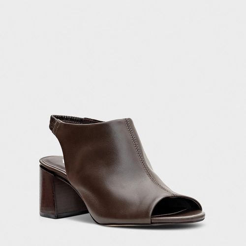 Sandal Boot Clássic Salto Bloco Marrom Dark Brown