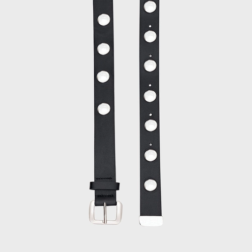 Cinto Maxi Studs Médio Couro Preto