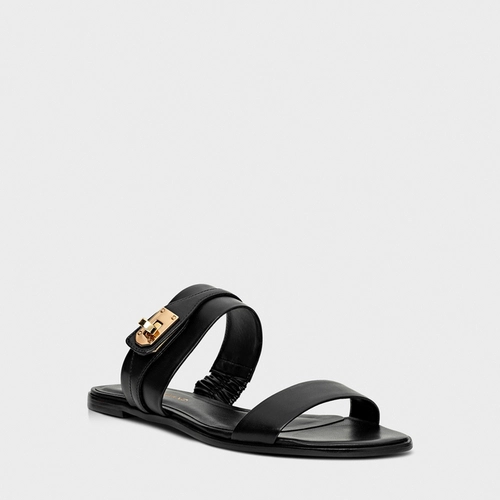 Flat Detail Clasp Couro Preto