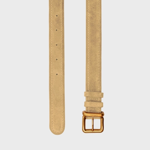 Cinto Regular Médio Couro Rustico Bege Toffee