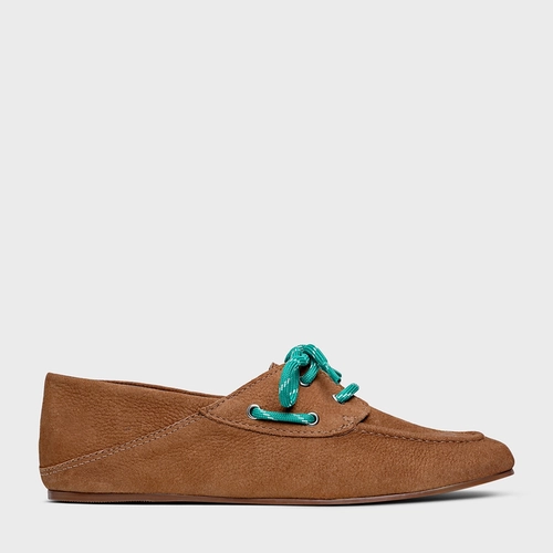 Loafer Boat Amarração Color Couro Nobuck Marrom Honey