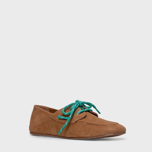 Loafer Boat Amarração Color Couro Nobuck Marrom Honey