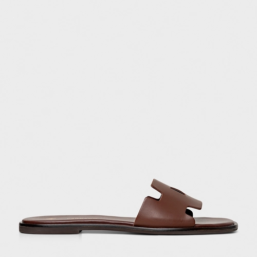 Flat Square Couro Marrom Brunette