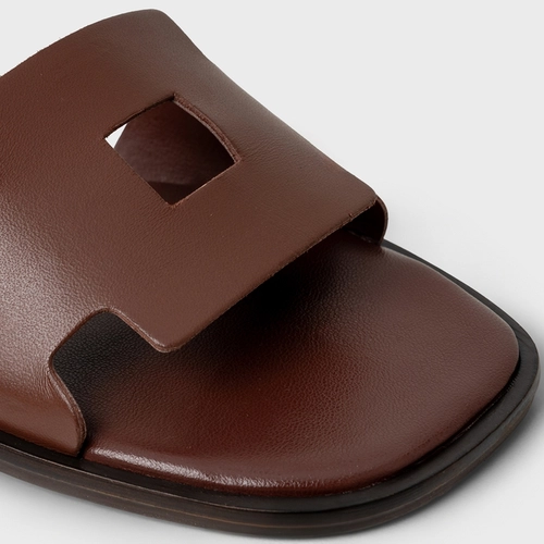 Flat Square Couro Marrom Brunette