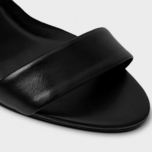 Sandália Classic Glam Salto Fino Couro Preto