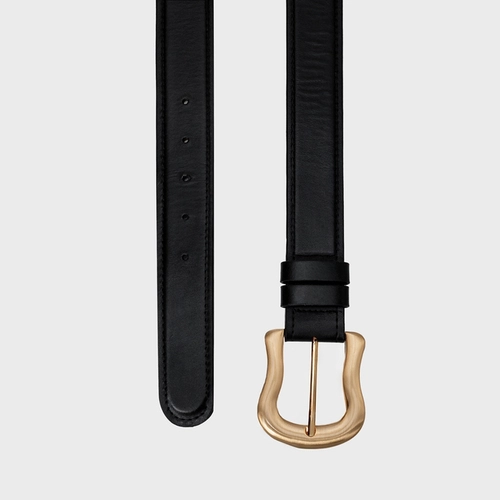 Cinto Gold Maxi Grosso Couro Preto