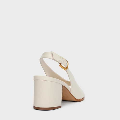 Sandália Boot Essential Salto Bloco Couro Off White Milk