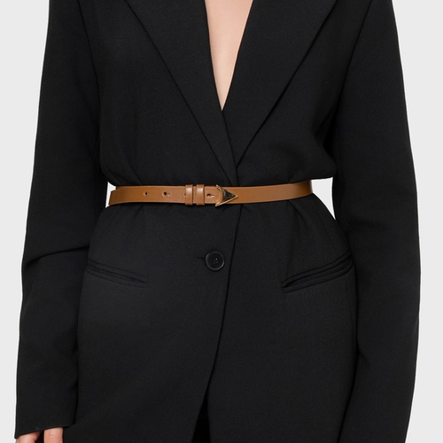 Cinto Aria Fino Couro Marrom Saddle