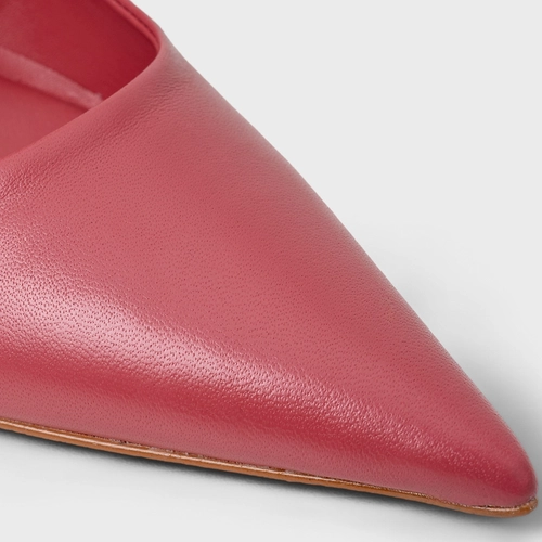 Scarpin Timeless Salto Fino Couro Rosa Berry