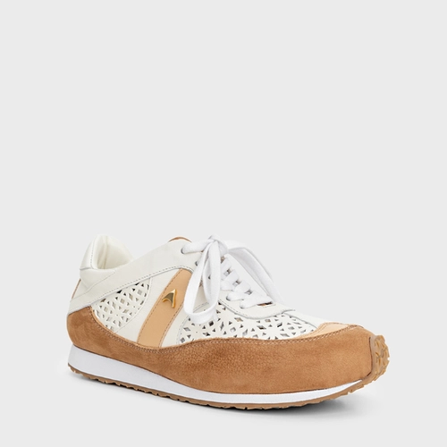 Tênis Breath Vazado Flatform Couro Nobuck Marrom Honey