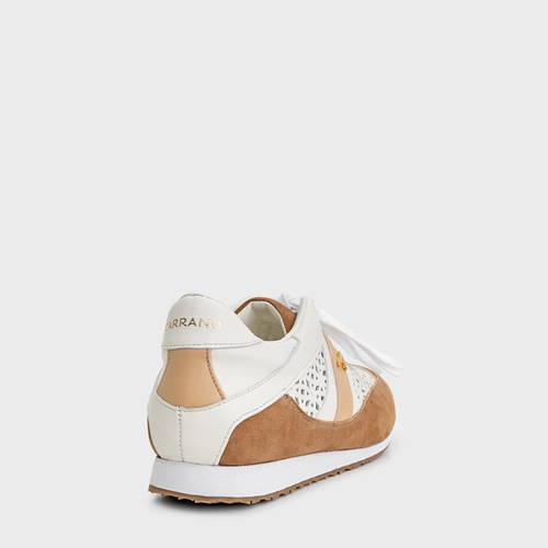 Tênis Breath Vazado Flatform Couro Nobuck Marrom Honey