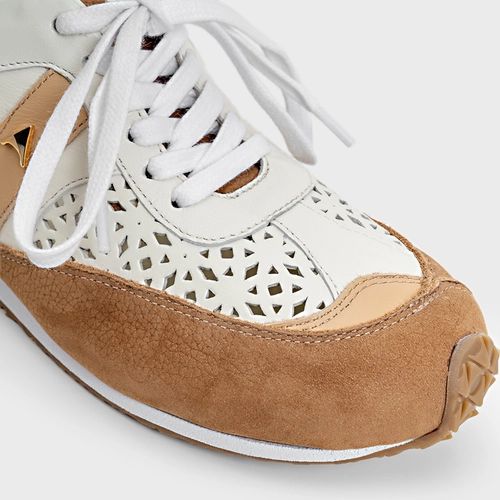 Tênis Breath Vazado Flatform Couro Nobuck Marrom Honey