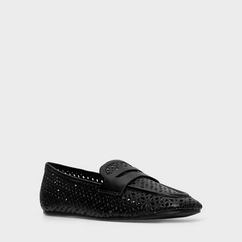 Loafer Breath Vazado Couro Preto