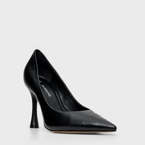 Scarpin Unique Salto Fino Couro Preto