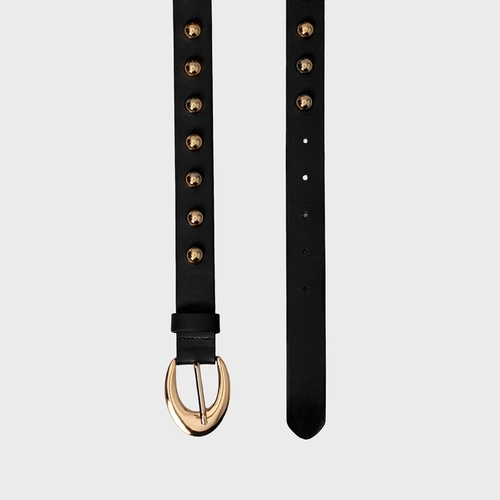 Cinto Studs Médio Couro Preto