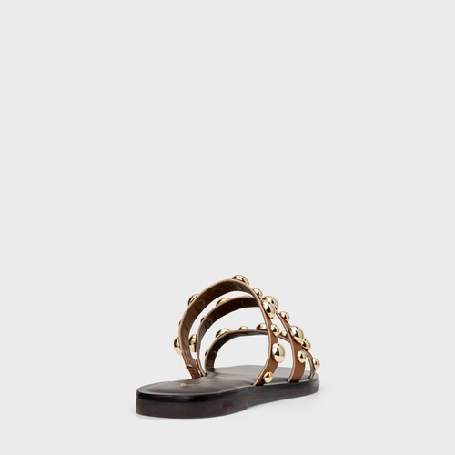 Flat Triple Balls Couro Marrom Saddle