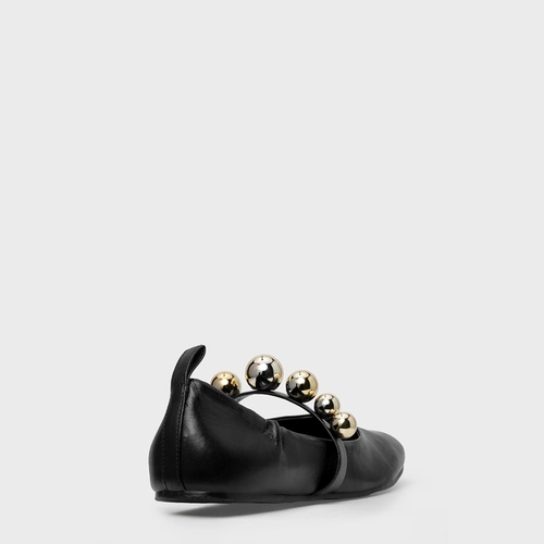 Sapatilha Boneca Balls Couro Preto