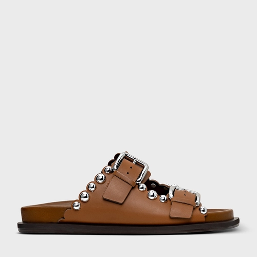 Flat Papete Birken Balls Couro Marrom Saddle