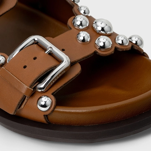 Flat Papete Birken Balls Couro Marrom Saddle