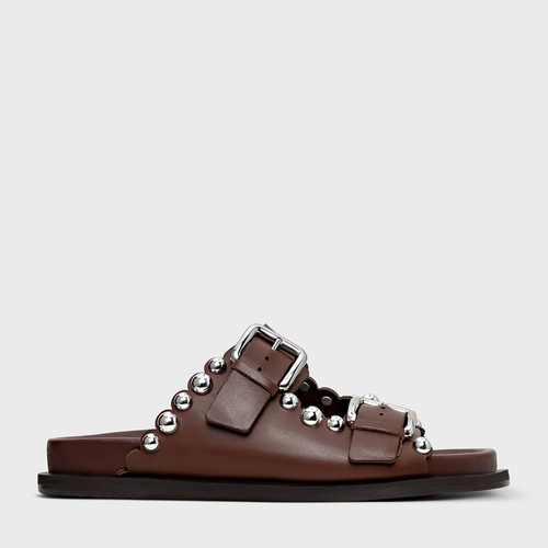 Flat Papete Birken Balls Couro Marrom Brunette