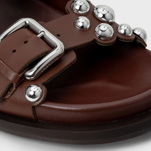 Flat Papete Birken Balls Couro Marrom Brunette