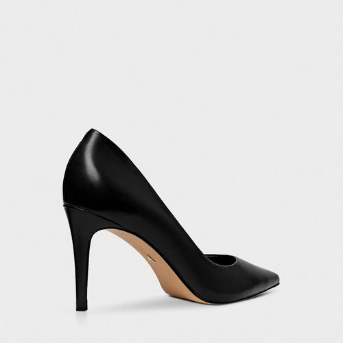 Scarpin Beatriz Salto Fino Couro Preto