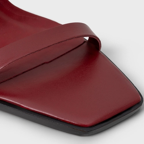 Sandália Basic Anabela Couro Vinho Merlot