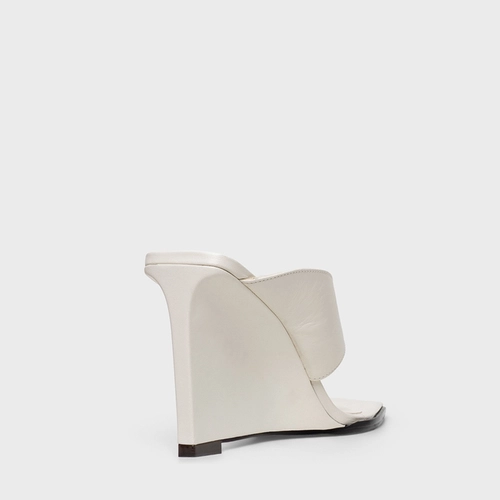 Open Mule Thong Anabela Couro Off White Milk