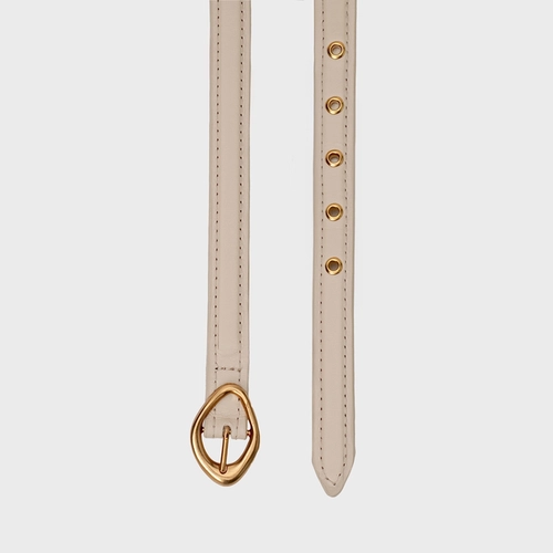 Cinto Bucket Fino Couro Off White Cotton