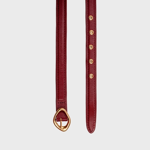 Cinto Bucket Fino Couro Vinho Merlot