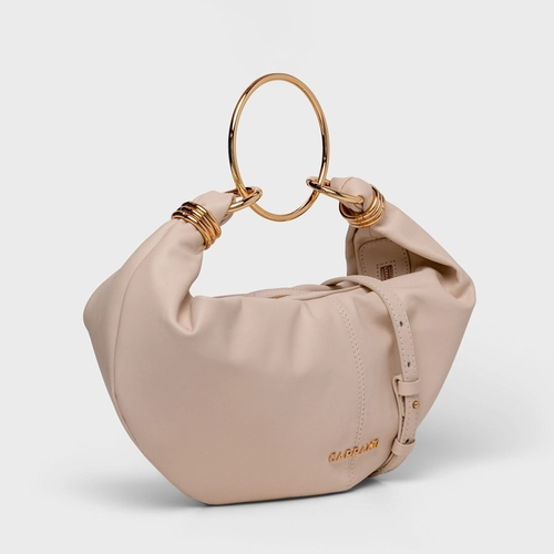 Bolsa Ring Catherine Média Couro Off White Cotton
