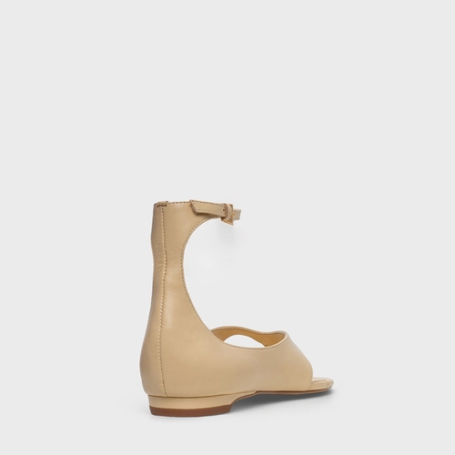 Sandália Flat Thong Bold Couro Amarelo Manteiga