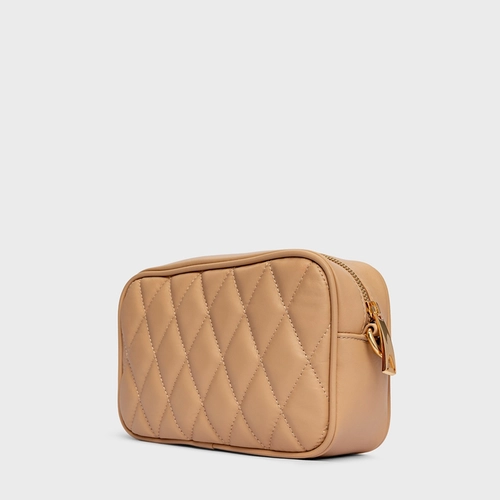 Bolsa Tiracolo Clarissa Pequena Couro Bege Porcini