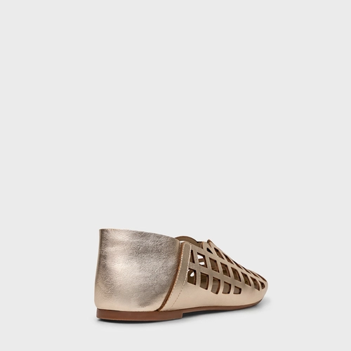 Sapatilha Square Couro Metalizado Champagne