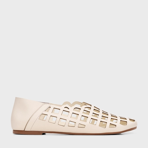 Sapatilha Square Couro Off White Milk