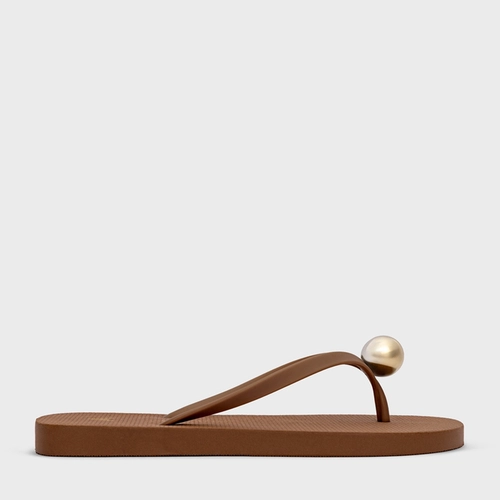 Flat Flip Flop Ball Marrom Mocha