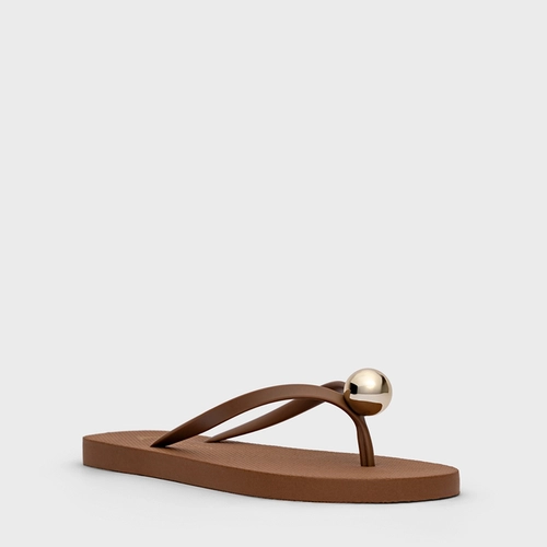 Flat Flip Flop Ball Marrom Mocha